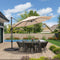 PURPLE LEAF Affordable Outdoor Umbrella with Base, Round Cantilever Umbrella for Garden