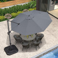 PURPLE LEAF Durable Patio Outdoor Umbrella Aluminum Round Cantilever Sun Yard Umbrellas For Pool, Deck