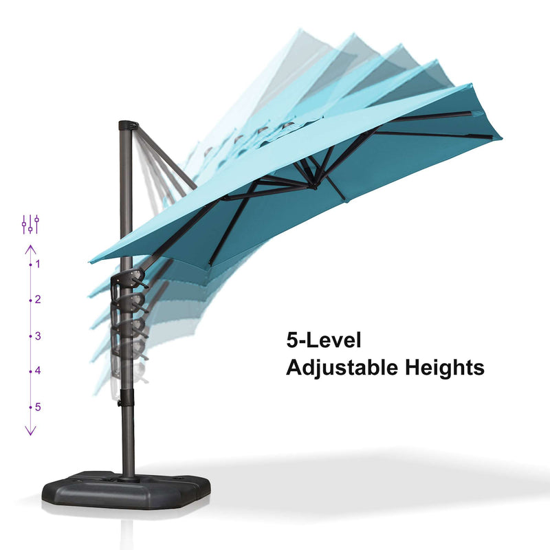PURPLE LEAF Affordable Patio Umbrella with Base, Square and Rectangular Outdoor Umbrella