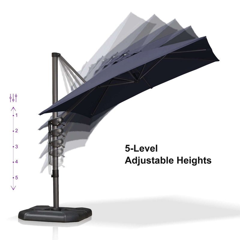PURPLE LEAF Affordable Patio Umbrella with Base, Square and Rectangular Outdoor Umbrella