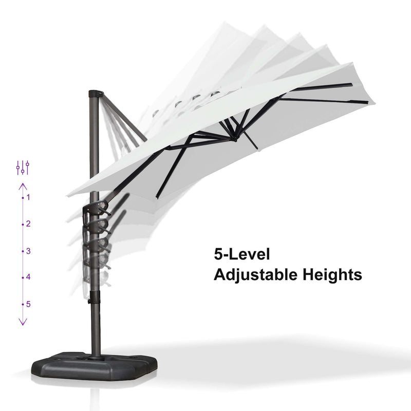 PURPLE LEAF Affordable Patio Umbrella with Base, Square and Rectangular Outdoor Umbrella