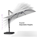 PURPLE LEAF Economical Square Outdoor Patio Umbrella Rectangle Cantilever Umbrella