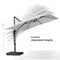 PURPLE LEAF Economical Square Outdoor Patio Umbrella Rectangle Cantilever Umbrella