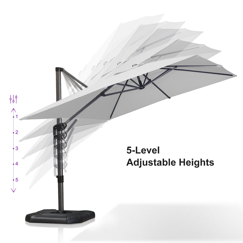 PURPLE LEAF Affordable Patio Umbrella with Base, Square and Rectangular Outdoor Umbrella