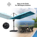 PURPLE LEAF Affordable Patio Umbrella with Base, Square and Rectangular Outdoor Umbrella