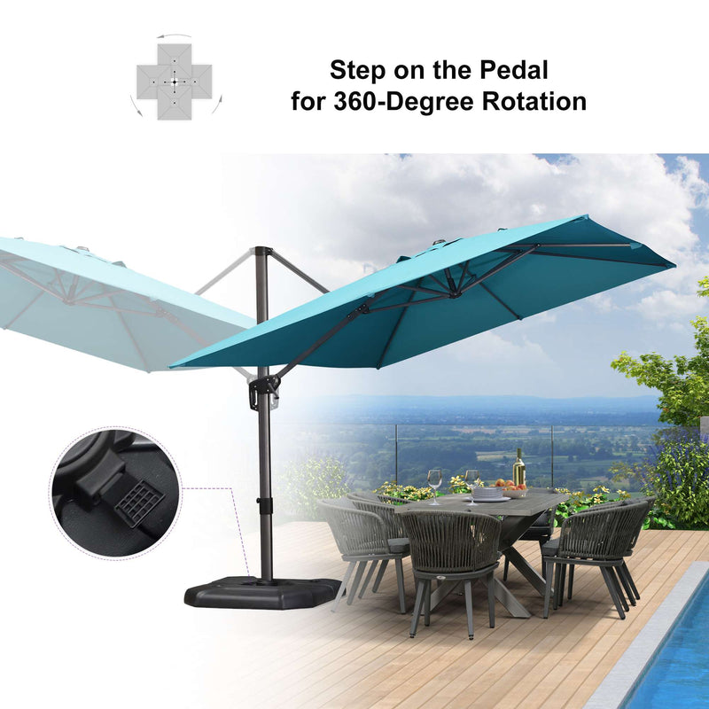PURPLE LEAF Affordable Patio Umbrella with Base, Square and Rectangular Outdoor Umbrella