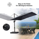 PURPLE LEAF Affordable Patio Umbrella with Base, Square and Rectangular Outdoor Umbrella