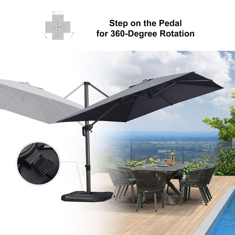 PURPLE LEAF Affordable Patio Umbrella with Base, Square and Rectangular Outdoor Umbrella