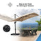 PURPLE LEAF Affordable Patio Umbrella with Base, Square and Rectangular Outdoor Umbrella