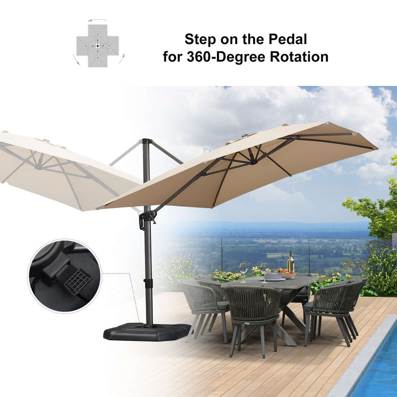 PURPLE LEAF Affordable Patio Umbrella with Base, Square and Rectangular Outdoor Umbrella