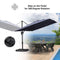 PURPLE LEAF Outdoor Patio Umbrella with Base, Garden Pool Umbrella, Navy Blue