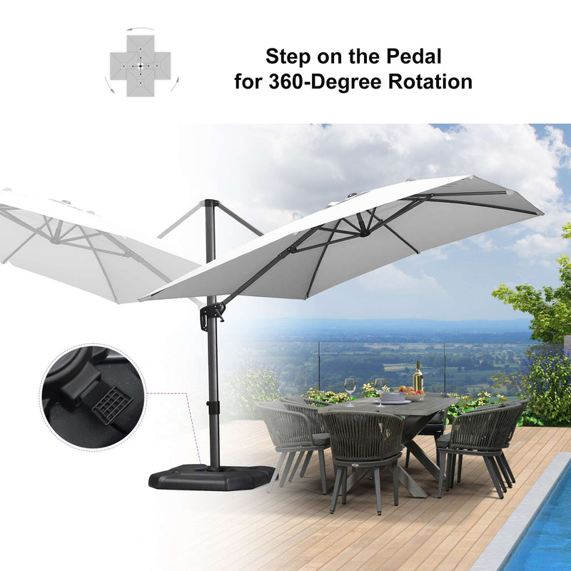 PURPLE LEAF Affordable Patio Umbrella with Base, Square and Rectangular Outdoor Umbrella
