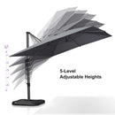 PURPLE LEAF Affordable Patio Umbrella with Base, Square and Rectangular Outdoor Umbrella