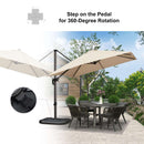 PURPLE LEAF Economical Square Outdoor Patio Umbrella Rectangle Cantilever Umbrella