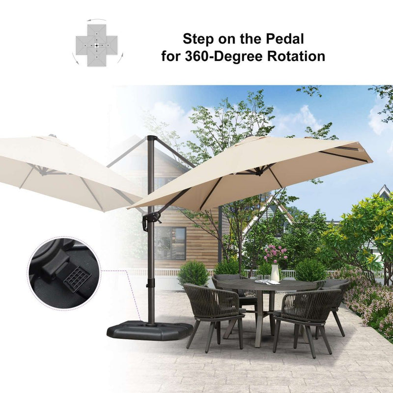 PURPLE LEAF Affordable Patio Umbrella with Base, Square and Rectangular Outdoor Umbrella