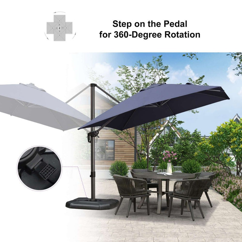 PURPLE LEAF Affordable Patio Umbrella with Base, Square and Rectangular Outdoor Umbrella