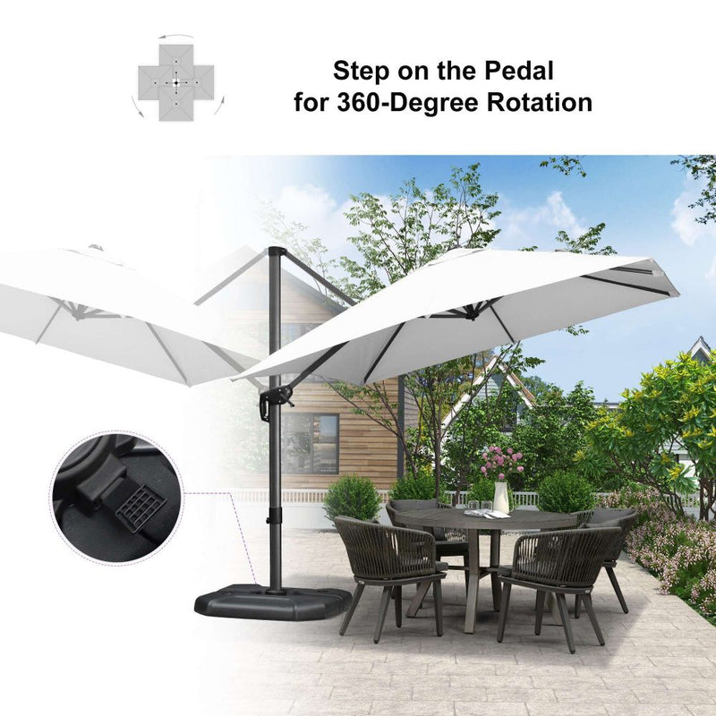 PURPLE LEAF Affordable Patio Umbrella with Base, Square and Rectangular Outdoor Umbrella