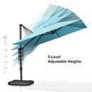 PURPLE LEAF Economical Square Outdoor Patio Umbrella Rectangle Cantilever Umbrella