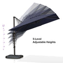 PURPLE LEAF Economical Square Outdoor Patio Umbrella Rectangle Cantilever Umbrella