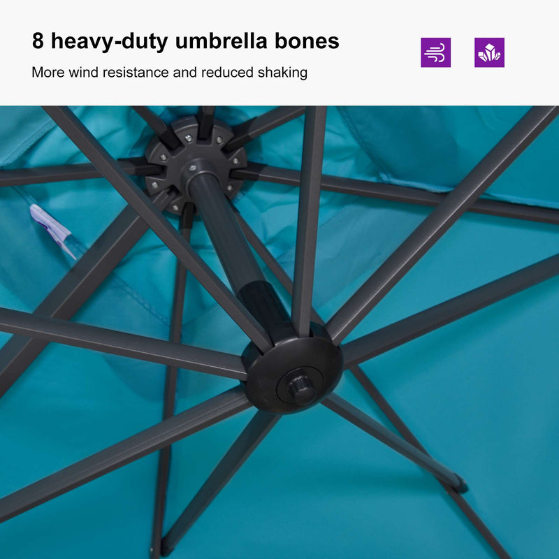 PURPLE LEAF Affordable Patio Umbrella with Base, Square and Rectangular Outdoor Umbrella