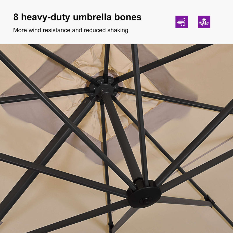 PURPLE LEAF Affordable Patio Umbrella with Base, Square and Rectangular Outdoor Umbrella