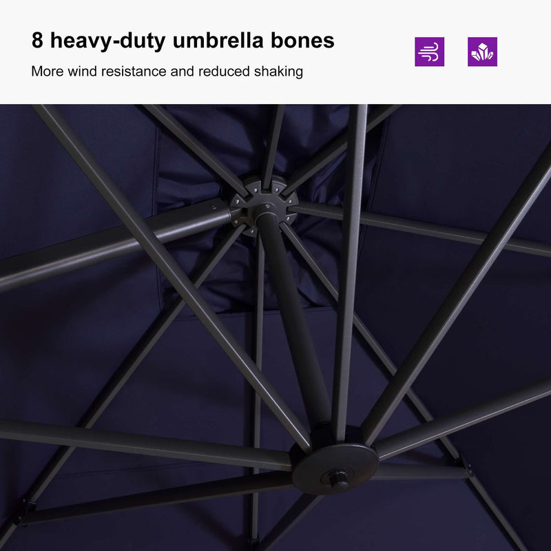 PURPLE LEAF Affordable Patio Umbrella with Base, Square and Rectangular Outdoor Umbrella