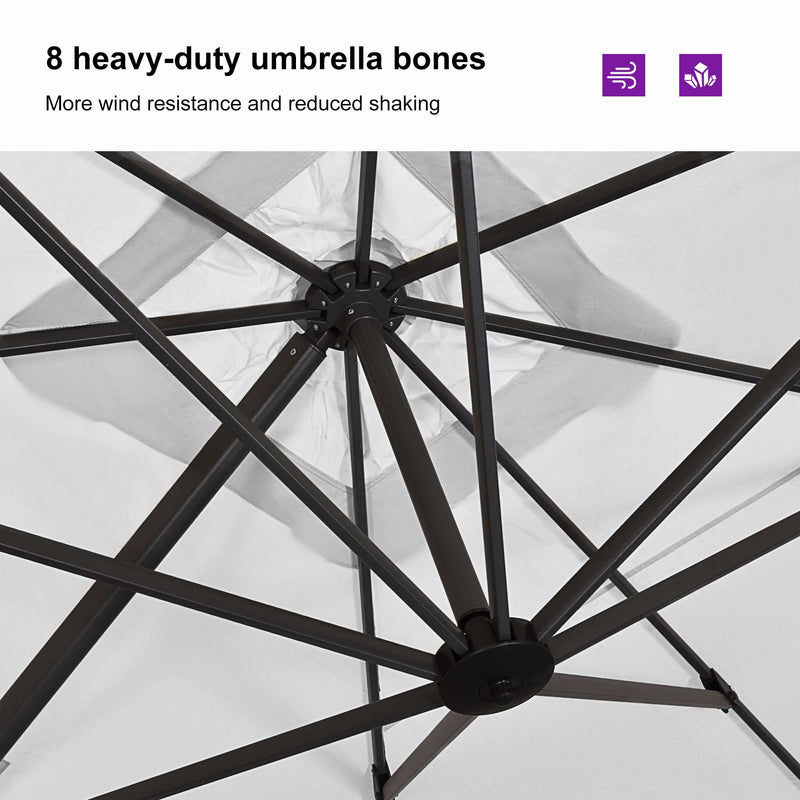 PURPLE LEAF Affordable Patio Umbrella with Base, Square and Rectangular Outdoor Umbrella
