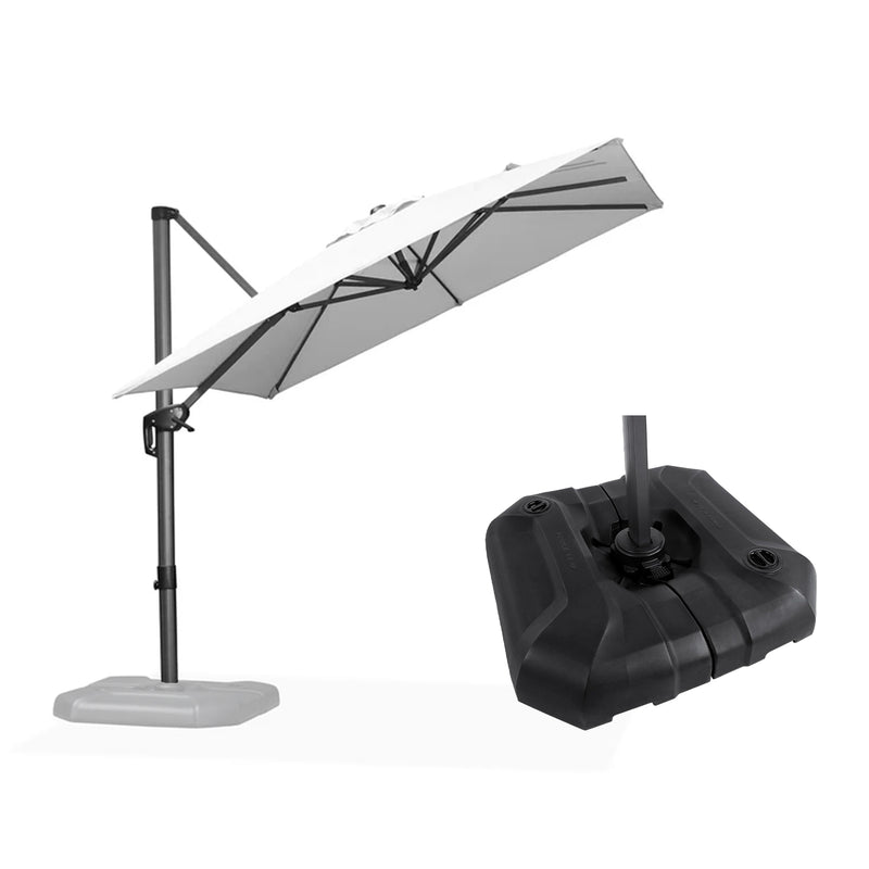 PURPLE LEAF Affordable Patio Umbrella with Base, Square and Rectangular Outdoor Umbrella
