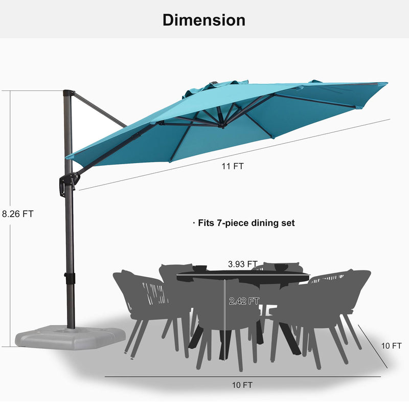 Clearance - PURPLE LEAF OPEN BOX 10 / 11 ft Patio Outdoor Garden Umbrella