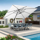 PURPLE LEAF Affordable Patio Umbrella with Base, Square and Rectangular Outdoor Umbrella