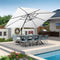 PURPLE LEAF Affordable Patio Umbrella with Base, Square and Rectangular Outdoor Umbrella