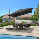 PURPLE LEAF Affordable Patio Umbrella with Base, Square and Rectangular Outdoor Umbrella