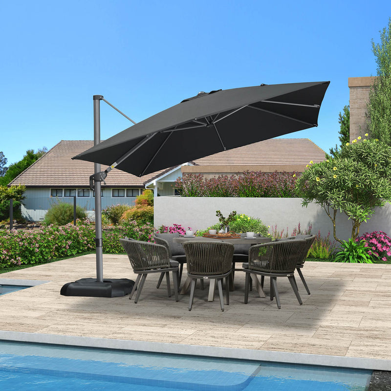 PURPLE LEAF Affordable Patio Umbrella with Base, Square and Rectangular Outdoor Umbrella