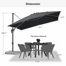 PURPLE LEAF Economical Square Outdoor Patio Umbrella Rectangle Cantilever Umbrella