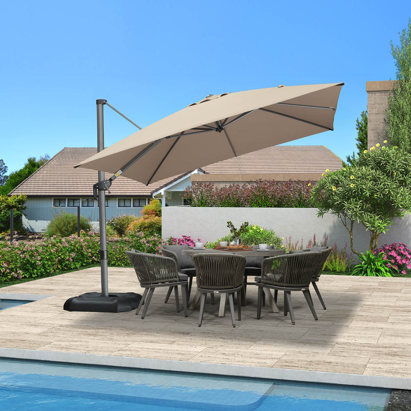 PURPLE LEAF Affordable Patio Umbrella with Base, Square and Rectangular Outdoor Umbrella