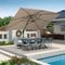 PURPLE LEAF Affordable Patio Umbrella with Base, Square and Rectangular Outdoor Umbrella