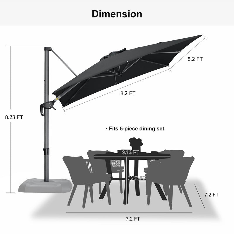 PURPLE LEAF Affordable Patio Umbrella with Base, Square and Rectangular Outdoor Umbrella