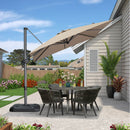 PURPLE LEAF Economical Square Outdoor Patio Umbrella Rectangle Cantilever Umbrella