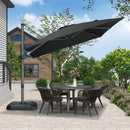 PURPLE LEAF Economical Square Outdoor Patio Umbrella Rectangle Cantilever Umbrella