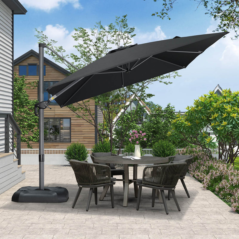 PURPLE LEAF Affordable Patio Umbrella with Base, Square and Rectangular Outdoor Umbrella