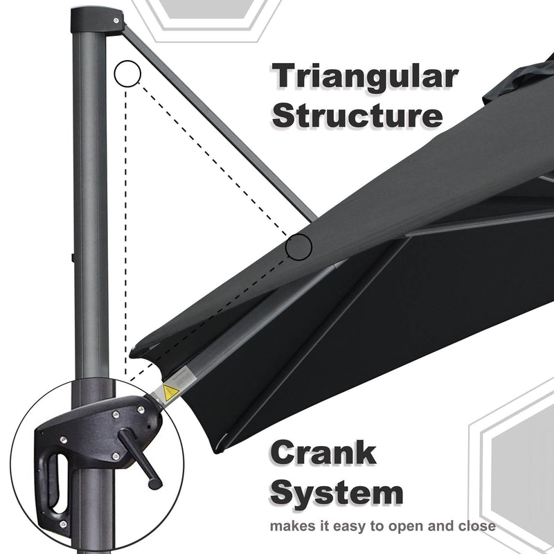 PURPLE LEAF Affordable Patio Umbrella with Base, Square and Rectangular Outdoor Umbrella