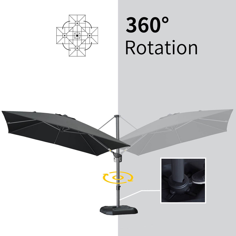 PURPLE LEAF Affordable Patio Umbrella with Base, Square and Rectangular Outdoor Umbrella