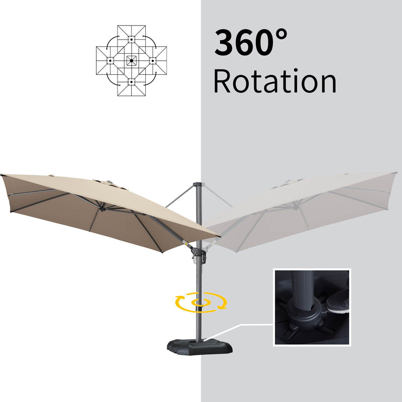 PURPLE LEAF Affordable Patio Umbrella with Base, Square and Rectangular Outdoor Umbrella