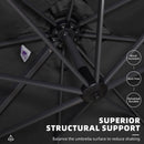 PURPLE LEAF Economical Square Outdoor Patio Umbrella Rectangle Cantilever Umbrella