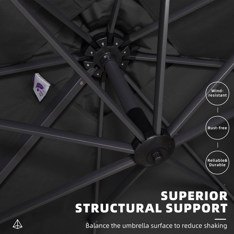 PURPLE LEAF Affordable Patio Umbrella with Base, Square and Rectangular Outdoor Umbrella
