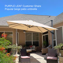 PURPLE LEAF Economical Square Outdoor Patio Umbrella Rectangle Cantilever Umbrella