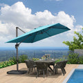 PURPLE LEAF Affordable Patio Umbrella with Base, Square and Rectangular Outdoor Umbrella