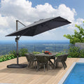 PURPLE LEAF Affordable Patio Umbrella with Base, Square and Rectangular Outdoor Umbrella