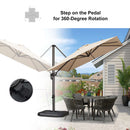 PURPLE LEAF Economical Square Outdoor Patio Umbrella Rectangle Cantilever Umbrella