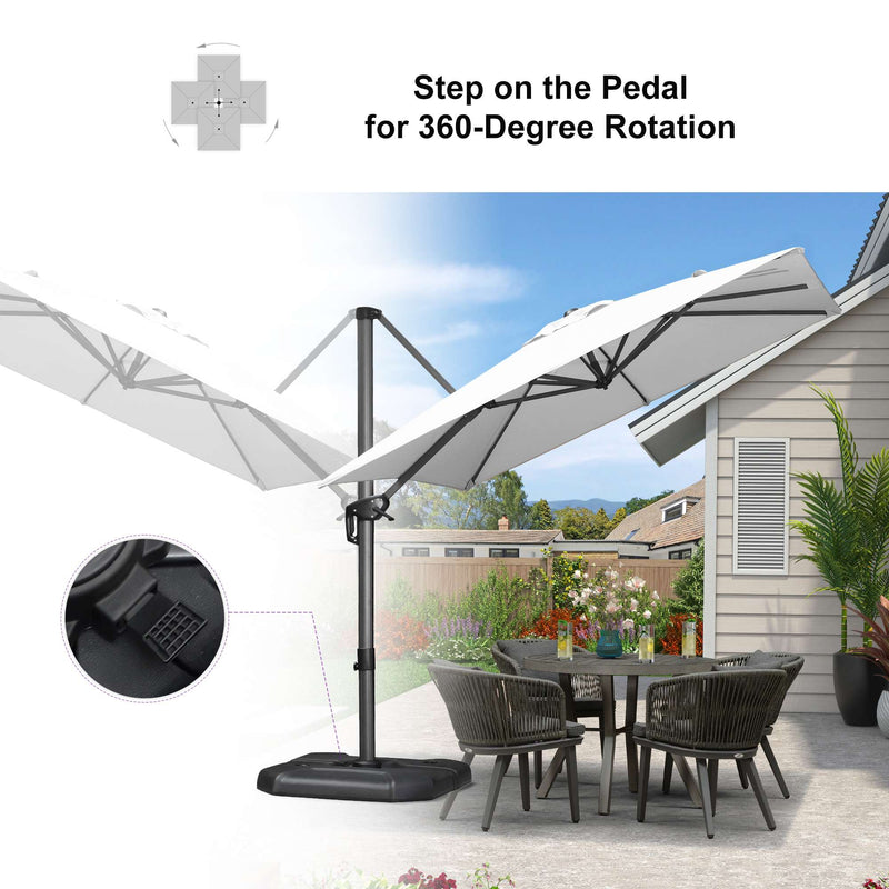 PURPLE LEAF Affordable Patio Umbrella with Base, Square and Rectangular Outdoor Umbrella